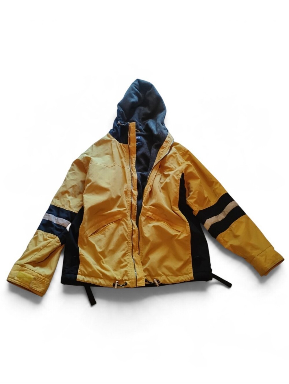 Bossini Alpine Ski Jacket Hooded Yellow Cross Mountain Challenge World Class